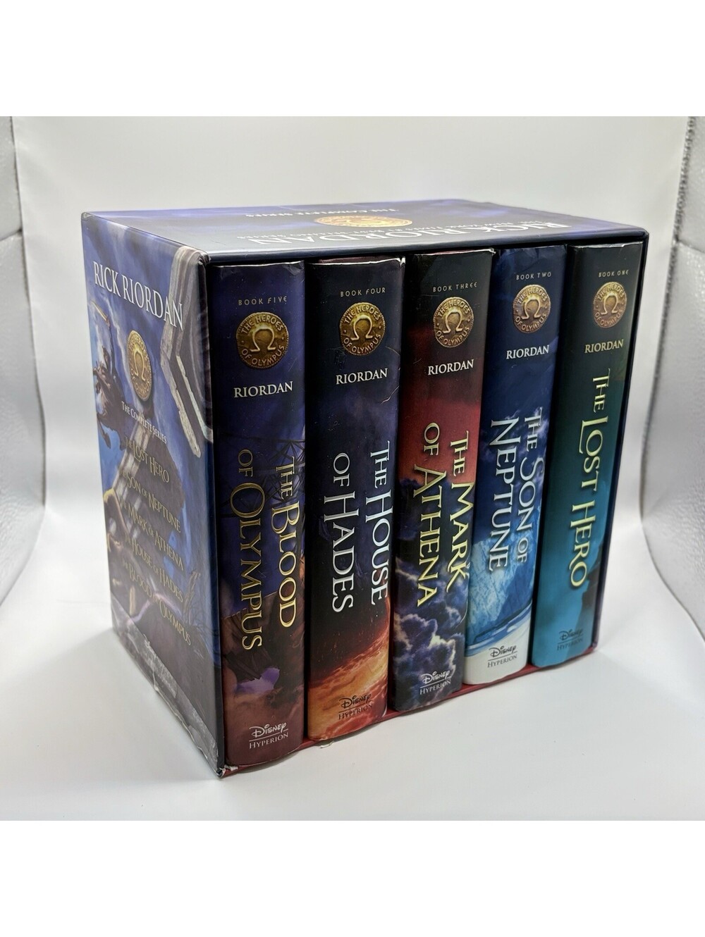 HEROES OF OLYMPUS BOX SET by Rick Riordan 5 Hardcover Books w/DJ Box Set
